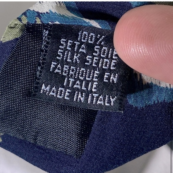 Vintage Boss Hugo Boss Blue Green Bold Print Silk Tie - Picture 7 of 8